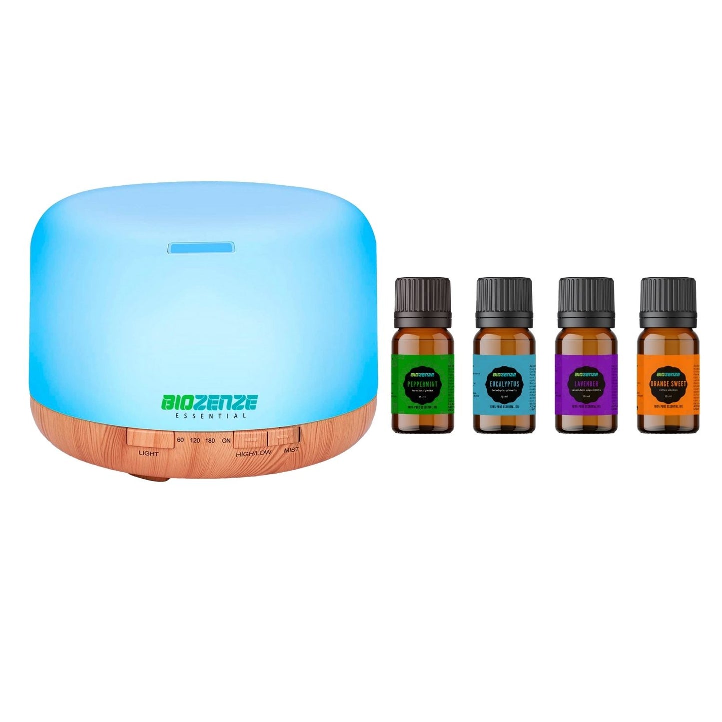Humidificador Difusor Biozenze 818 Ultrasónico de Aceites Esenciales 7 colores
