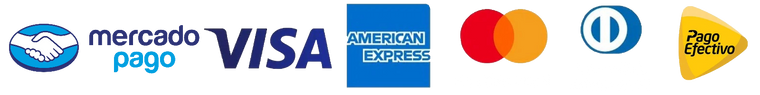 METODOS DE PAGO ACEPTADOS. VISA . AMEX. MASTERCARD . DINERS. MERCADO PAGO - PAGOEFECTIVO